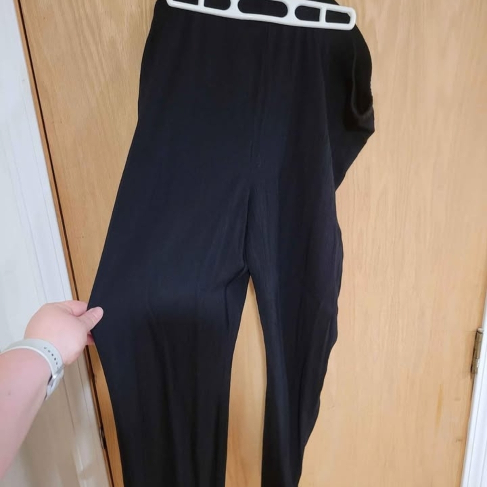 R&M Richards Black Women's Flowy Elastic-Waisted Pants